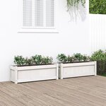 vidaXL Jardinières 2 Pièces blanc bois de pin massif