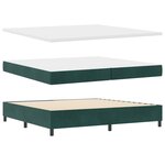 Lit Box Spring avec Matelas verte foncé 200x200 cm en Velours