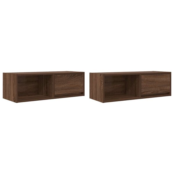 vidaXL Meuble TV 2 Pièces chêne marron 80x31x25 5 cm bois d'ingénierie
