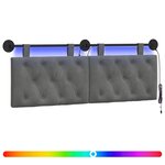 vidaXL Tête de lit suspendue Gris foncé Velours