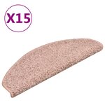 vidaXL Tapis de marches d'escalier 15 Pièces Rose clair 65x21x4 cm