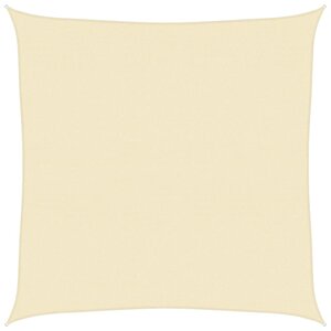 vidaXL Voile d'ombrage 160 g/m² Crème 4x4 m PEHD