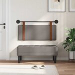 vidaXL Tête de lit suspendue Avec lumière LED Taupe PU antique