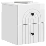 vidaXL Cabinet de chevet mural Blanc brillant 33 x 34 5 x 40 cm