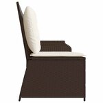 vidaXL Banc de jardin avec coussin Marron Poly rotin