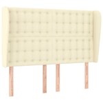vidaXL Tête de lit avec oreilles Crème 147x23x118/128 cm Similicuir