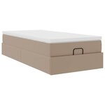 VidaXL Cadre de lit ottoman et matelas cappuccino 90x190 cm similicuir