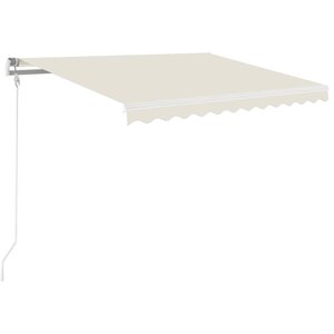 vidaXL Auvent manuel rétractable avec LED 350x250 cm Crème