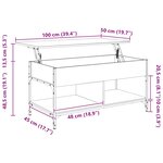 vidaXL Table basse chêne fumé 100x50x50 cm bois d'ingénierie et métal