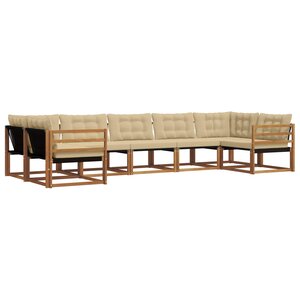 vidaXL Ensemble de canapés d'extérieur 7 Pièces Naturel et Beige
