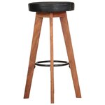 vidaXL Tabourets de bar 2 Pièces Cuir véritable et bois d'acacia solide