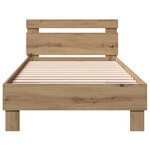 vidaXL Cadre de lit en chêne artisanal 90x200 cm  fait en bois d'ingénierie.