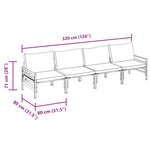 vidaXL Ensemble de canapé de jardin 4 Pièces Anthracite Acier