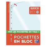 Bloc Détachable de 60 Pochettes Perforées Quick'In PP 5/100 Cristal OXFORD