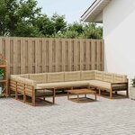 vidaXL Ensemble de canapés d'extérieur 10 Pièces Naturel et Beige