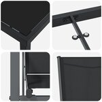 vidaXL Ensemble de 3 Noir Textilène et acier avec finition en poudre