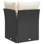 vidaXL Canapé d'angle de jardin avec coussins noir résine tressée