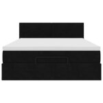 VidaXL Cadre de lit ottoman avec matelas noir 140x200 cm velours
