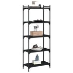 vidaXL Bibliothèque à 5 niveaux noir 60x30x154 cm bois d'ingénierie