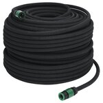 vidaXL Tuyau d'arrosage de jardin noir 0 6" 100 m caoutchouc
