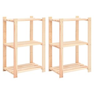 vidaXL Étagères de rangement à 3 niveaux 2 Pièces 60x38x90 cm Pin 150 kg