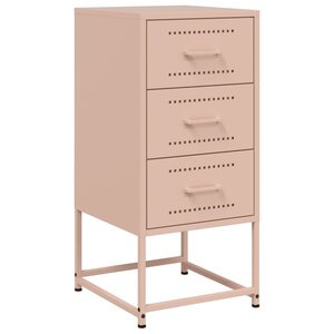 vidaXL Table de chevet rose 36x39x78 cm acier