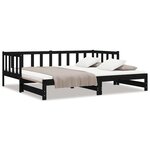 vidaXL Lit de jour et lit gigogne sans matelas 90x200 cm bois massif