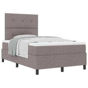 vidaXL Lit à ressorts avec matelas Taupe 120 x 190 cm tissu