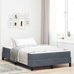 vidaXL Lit à ressorts avec matelas Gris foncé 120 x 190 cm tissu