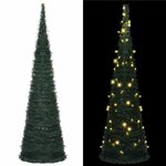 vidaXL Sapin de Noël with LED String Lights Vert 150 x 150 cm PVC