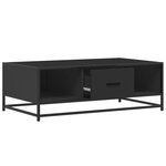 vidaXL Table basse noir 100x57x35 cm bois d'ingénierie et métal