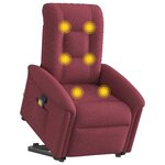 vidaXL Fauteuil inclinable de massage Rouge bordeaux Tissu