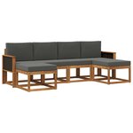 vidaXL Ensemble de canapés d'extérieur 6 Pièces Naturel et Anthracite