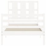 vidaXL Cadre de lit et tête de lit blanc 100x200 cm bois massif
