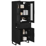 vidaXL Haut Armoire 2 Pièces Chêne noir Bois Aggloméré et Verre