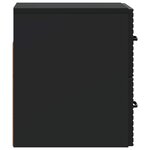 vidaXL Cabinet de chevet mural avec tiroir Noir 34 5 x 33 x 40 cm