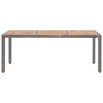 vidaXL Table de jardin Gris 190x90x75cm Résine tressée et acacia