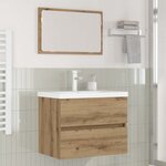 vidaXL Ensemble de mobilier de salle de bain 3 Pièces Chêne noir
