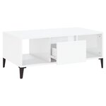vidaXL Table basse Blanc brillant 90x50x36 5 cm Bois d'ingénierie