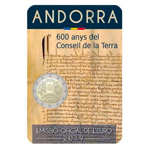 2 euros commémorative Andorre 2019 BU - Conseil de la terre.