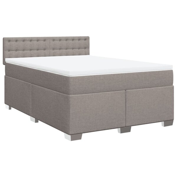 vidaXL Sommier à lattes de lit avec matelas Taupe 140x200 cm Tissu