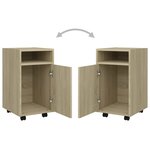 vidaXL Armoire latérale avec roues Chêne Sonoma Bois d'ingénierie