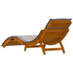 Chaises longues vidaXL avec coussins 2 Pièces Taupe en bois massif d'acacia