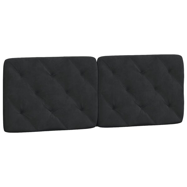 vidaXL Coussin de tête de lit noir 120 cm velours