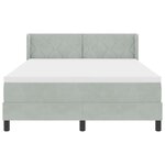 vidaXL Lit à ressorts avec matelas Gris clair 190 x 140 cm Polyester