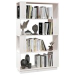 vidaXL Bibliothèque/Séparateur de pièce Blanc 80x25x132 cm Pin solide