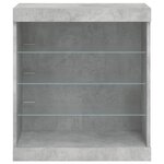 vidaXL Buffet avec lumières LED gris béton 60 5x37x67 cm