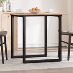 vidaXL Table à manger cadre en O 80x80x75 cm bois de pin massif acier