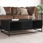 vidaXL Table basse noir 100x57x35 cm bois d'ingénierie et métal