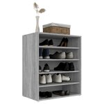 vidaXL Meuble à chaussures Sonoma gris 60x35x70 cm Bois d'ingénierie